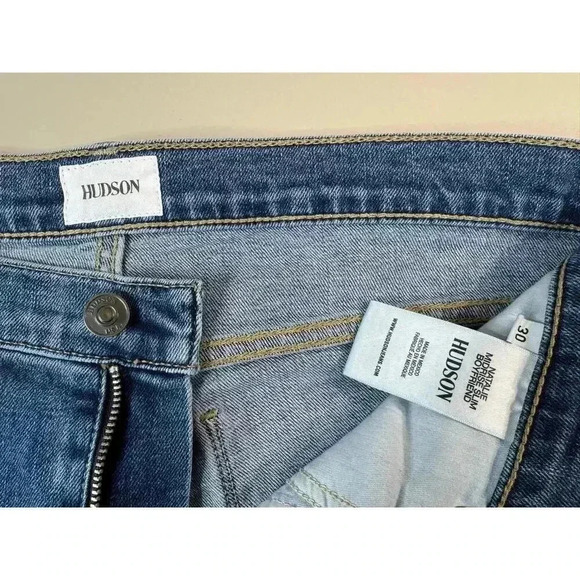 Hudson Women’s Natalie Midrise Slim Boyfriend Jean Sz 30 Medium Wash Cuffed Crop - Picture 6 of 14